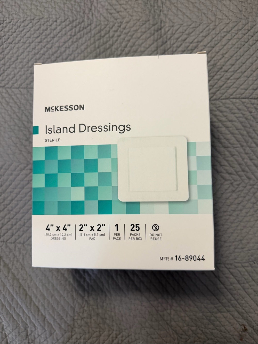 Island Dressings Sterile 4" x 4" - Teal/White Packaging 19 Count